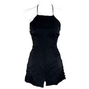 Roser the Label black lace up side romper DD11